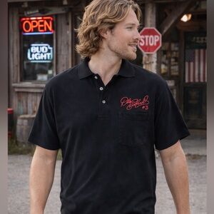 Dale Earnhardt #3 “The Intimidator” Black Polo w/Embroidered Signature